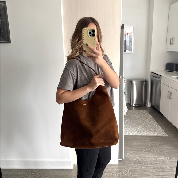 COACH Suede Brooklyn Shoulder Bag 39 in Warm Brown - Picture 3 of 13